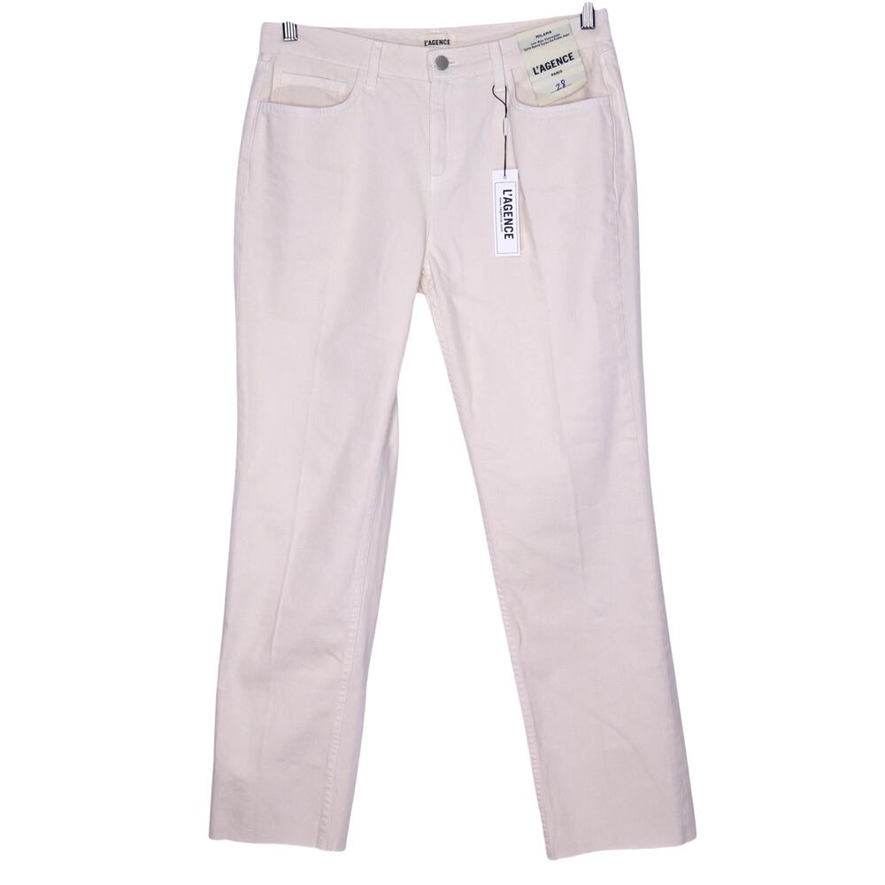L'AGENCE Milana Stovepipe Straight Jeans NWT French Vanilla Low Rise Women's 28